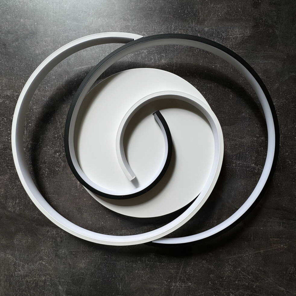 Светильник LED smart DOMINO с пультом 90Вт 3000-5000K 4800Lm Круглый Черно-белый 220555